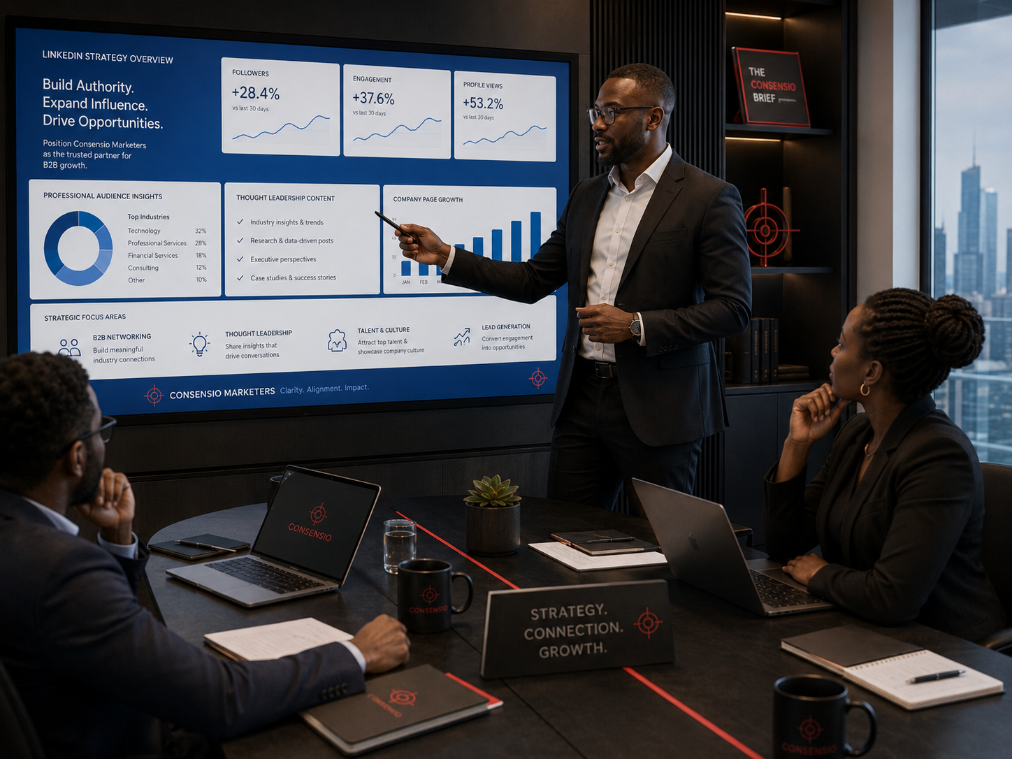 Consensio LinkedIn professional strategy and commercial presentation